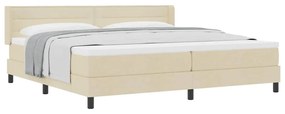 vidaXL Κρεβάτι box spring με στρώμα με στρώμα Κρεμ 200 x 200 cm