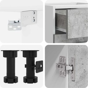 vidaXL Μονάδα κουζίνας LYON 4 pcs Γκρι Σκυροδέματος Επεξεργασμένο Ξύλο