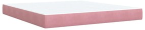 vidaXL Κρεβάτι Boxspring με Στρώμα Ροζ 180x200 εκ. Βελούδινο