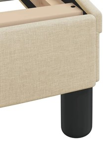 vidaXL Κρεβάτι με Στρώμα Dover Κρεμ 140x200 εκ. Υφασμάτινο