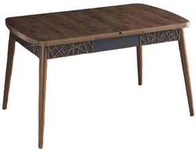 Τραπέζι Επεκτεινόμενο Amalfi Motif 107BCK1508 131,5/170x76,5x79,5cm Walnut Μοριοσανίδα,Ξύλο