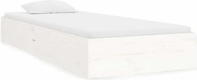 vidaXL Πλαίσιο Κρεβατιού Λευκό 75x190 εκ. Μασίφ Ξύλο Small Single