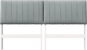 vidaXL Ταπετσαρισμένο κεφαλάρι Ανοιχτό γκρι 160 cm