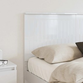 vidaXL Κεφαλάρι με κεφαλάρι Λαμπερό Λευκό 140 cm Επεξεργασμένο ξύλο