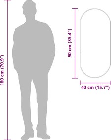 vidaXL Καθρέφτης Τοίχου Οβάλ Χρυσός 90 x 40 εκ.