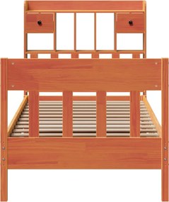 vidaXL Σκελετός Κρεβ. Χωρίς Στρώμα Καφέ Κεριού 75x190 εκ Μασίφ Πεύκο