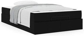 vidaXL Σκελετός Κρεβατιού με στρώμα Μαύρο 120 x 190 cm ύφασμα
