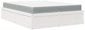vidaXL Κρεβάτι με Στρώμα Λευκό 160x200 εκ Μασίφ Ξύλο Πεύκου
