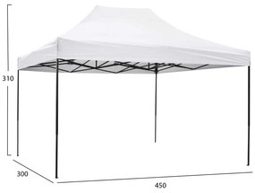 ΚΙΟΣΚΙ/GAZEBO MATTHEW HM6311 ΠΤΥΣΣΟΜΕΝΟ-ΣΚΕΛΕΤΟΣ ΜΕΤΑΛ.ΜΑΥΡΟΣ-ΛΕΥΚΟ ΥΦΑΣΜΑ 3x4,5x3,10Yμ