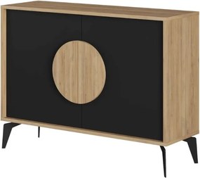 Μπουφές Gora Megapap χρώμα sapphire oak - silky black 110x40x82εκ.
