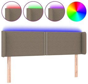 Κεφαλάρι Κρεβατιού LED Taupe 147x16x78/88 εκ. Υφασμάτινο - Μπεζ-Γκρι