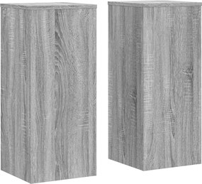vidaXL Βάση φυτών 2 τεμ. Γκρι Sonoma 30 x 30 x 70 εκ.