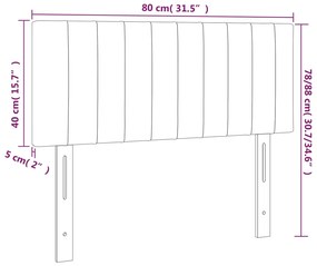 vidaXL Κεφαλάρι Κρεβατιού LED Μαύρο 80 x 5 x 78/88 εκ. Υφασμάτινο