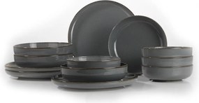 Σετ Πιάτα  Δείπνου Πορσελάνη (12 Τεμάχια) - Grey