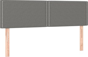 vidaXL Κρεβάτι Boxspring με Στρώμα Σκούρο Γκρι 140x200 εκ Υφασμάτινο