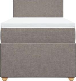vidaXL Κρεβάτι Boxspring με Στρώμα Taupe 100 x 200 εκ. Υφασμάτινο