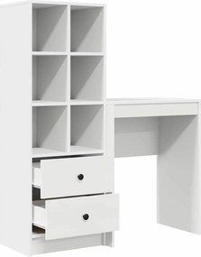 vidaXL Γραφείο με συρτάρι με ράφι με αποθήκευση 2 pcs Λευκό
