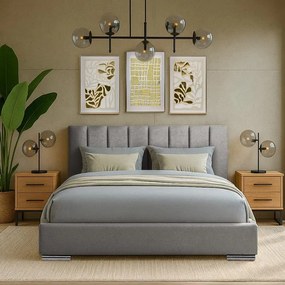 Επενδυμένο Κρεβάτι Udine Fylliana Ανθρακί 160x200 εκ. 167x214x115 εκ.