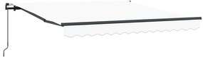 vidaXL Χειροκίνητη Ανασυρόμενη Τέντα Λευκή 350x250 cm