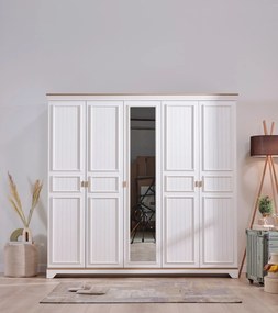 Ντουλάπα Κρεμ / Δρυς GILIO 229.7x54.3x220