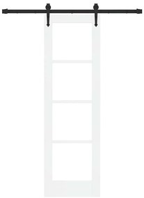 vidaXL Συρόμενη Πόρτα Λευκό 61 x 198.5 εκ. Ξύλο και μέταλλο