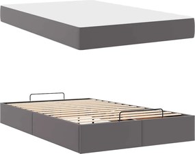 vidaXL Σκελετός κρεβατιού με στρώμα Άλλο 2 pcs Γκρι PVC