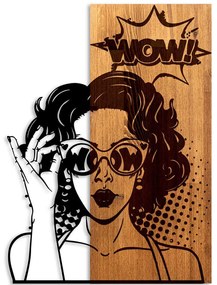 Διακοσμητικό Τοίχου Wow 899SKL2712 42x3x58cm Walnut-Black Wallity Μέταλλο,Ξύλο