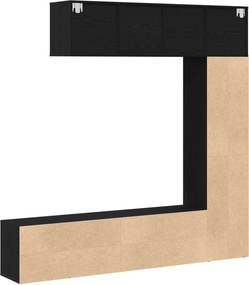 vidaXL Ράφι Βιβλίων 3 pcs Μαύρη Οξυά 36 x 30 x 143 cm