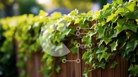 Intra Συλλεκτικό Ξύλινο Παζλ Plywood  4mm - Ξύλινος φράχτης με πράσινο κισσό Σε Ξύλινο Κουτί - Διαστάσεις: 10x10 cm – 25 κομμάτια