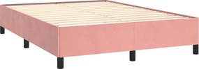vidaXL Κρεβάτι Boxspring με Στρώμα Ροζ 140x200 εκ. Βελούδινο
