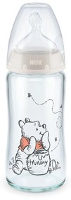 Μπιμπερό First Choise Plus Disney Winnie 10212054 240ml Temperature Control Beige Nuk 240ml Γυαλί,Σιλικόνη