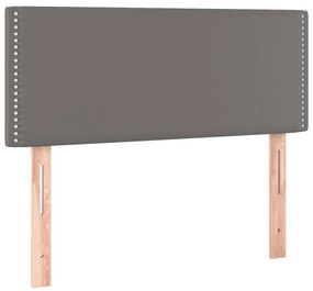 Κρεβάτι Boxspring με Στρώμα Γκρι 80 x 200 εκ. Συνθετικό Δέρμα 3127221