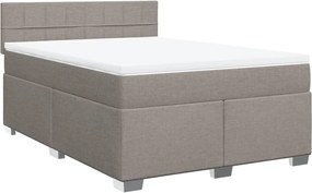 vidaXL Κρεβάτι Boxspring με Στρώμα Taupe 140x200 εκ. Υφασμάτινο