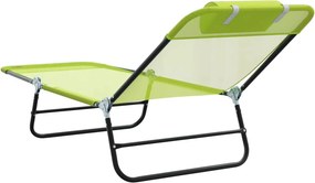 vidaXL Πτυσσόμενη ξαπλώστρα Πράσινο 182 x 55 x 85,5 εκ Textilene