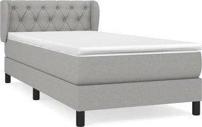 vidaXL Κρεβάτι Boxspring με Στρώμα Ανοιχτό Γκρι 80x200 εκ. Υφασμάτινο