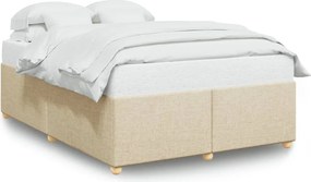 vidaXL Σκελετός Κρεβατιού Χωρίς Στρώμα Κρεμ 140x190 εκ. Υφασμάτινο