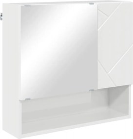 vidaXL Σετ Επίπλων Μπάνιου Επιτοίχιο 2 pcs Υψηλής γυαλάδας λευκό