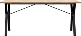 vidaXL Τραπέζι Τραπεζαρίας Πλαίσιο Υ Μασίφ Πεύκο/Ατσάλι