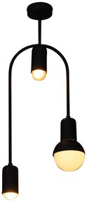 Φωτιστικό Οροφής  HL-3523-3 CHRISTOPHER BLACK PENDANT - Μέταλλο - 77-3784