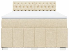 ΚΡΕΒΑΤΙ BOXSPRING ΜΕ ΣΤΡΩΜΑ ΚΡΕΜ 160X200 ΕΚ. ΥΦΑΣΜΑΤΙΝΟ 3287131