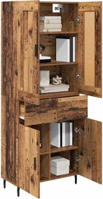 vidaXL Highboard με συρτάρι 2 pcs Παλιό ξύλο Επεξεργασμένο ξύλο