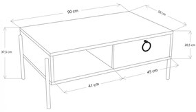 ΤΡΑΠΕΖΙ ΣΑΛΟΝΙΟΥ ΜΑΥΡΟ ΚΑΡΥΔΙ  90x56x37,5 εκ.