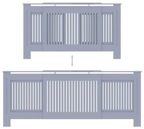 vidaXL Κάλυμμα Καλοριφέρ Γκρι 205 εκ. από MDF