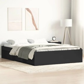 vidaXL Πλαίσιο Κρεβατιού Μαύρο 135x190 εκ. Double