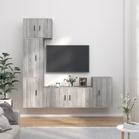 vidaXL Σετ Επίπλων Τηλεόρασης 5 Τεμ. Γκρι Sonoma Επεξεργασμένο Ξύλο
