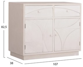 ΜΠΟΥΦΕΣ ΣΕΙΡΑ SANTORINI HM18046 MDF ΣΕ ΥΠΟΛΕΥΚΟ ΧΡΩΜΑ-2 ΣΥΡΤΑΡΙΑ &amp;amp; 2 ΠΟΡΤΕΣ 107x38x82,5Υεκ. - HM18046