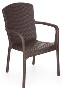 Πολυθρόνα βαρέους τύπου TURAN απο PP σε χρώμα καφέ 43x40x86