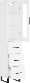 vidaXL Ντουλάπι Λευκό 34,5 x 34 x 180 εκ. από Επεξεργασμένο Ξύλο