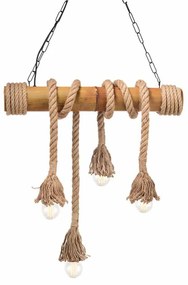 Φωτιστικό Οροφής Πολύφωτο Aca Merlin 932604BBR Bamboo/Rope