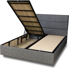 Διπλό Κρεβάτι &amp; Στρώμα 160x200 - Silvia - Χρώμα Γκρι